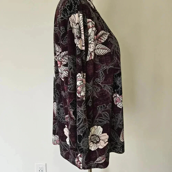 Chico's Easywear Floral Print Cardigan Semi-open Chico's Sz 2 (Med) Travel wear - Picture 5 of 11